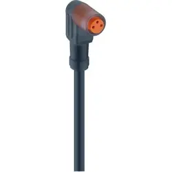 Sensor actuator cable, M8-cable socket, angled to open end, 3 pole, 2 m, PUR, black, 4 A, 13169