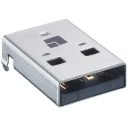 USB-A panel plug, 4 pole, USB 2.0, SMD, 2410 07
