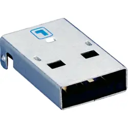 USB-A panel plug, 4 pole, USB 2.0, PCB connection, 2410 08