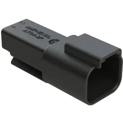Housing, connector, pin, male, 2 pole, AT04-2P-BLK