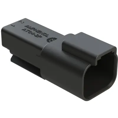 Housing, connector, pin, male, 2 pole, AT04-2P-BLK - 1