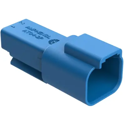 Housing, connector, pin, male, 2 pole, AT04-2P-BLU - 1
