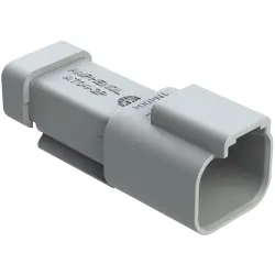 Housing, connector, pin, male, 2 pole, with diode,AT04-2P-D1N4GRY