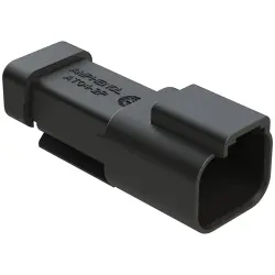Housing, connector, pin, male, 2 pole, PCB, AT04-2P-EC01BLK