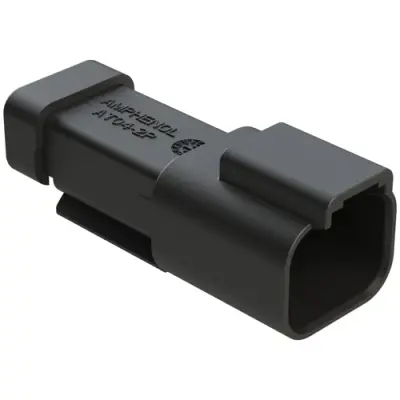Housing, connector, pin, male, 2 pole, PCB, AT04-2P-EC01BLK - 1