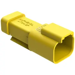 Housing, connector, pin, male, 2 pole, 120R resisitor, AT04-2P-R120YEL