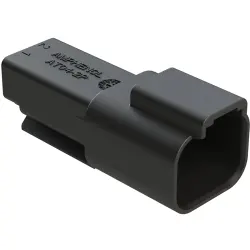 Housing, connector, pin, male, 2 pole, AT04-2P-RD01BLK
