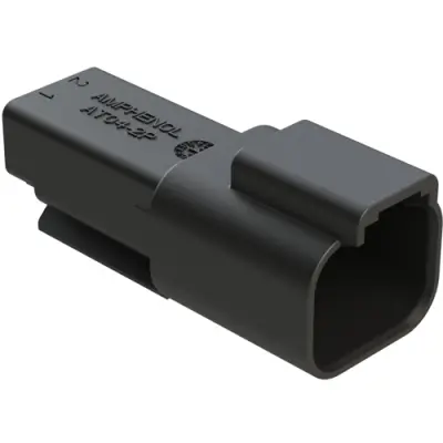 Housing, connector, pin, male, 2 pole, AT04-2P-RD01BLK - 1
