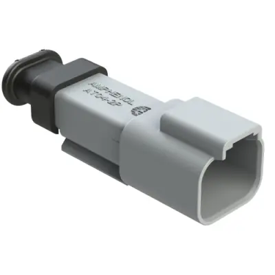 Connector, Housing, pin, male, 2 pole, extended strain relief, AT04-2P-SR02GRY - 1