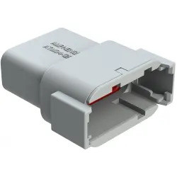 Plug, 12 pole, straight, 2 rows, gray/orange, ATM04-12PA