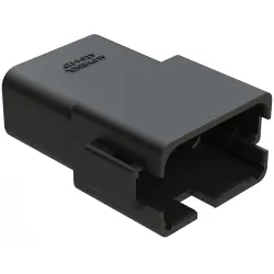 Plug, 12 pole, straight, 2 rows, black, AT04-12PA-BLK