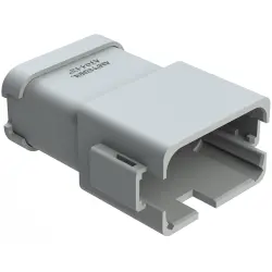 Plug, 12 pole, straight, 2 rows, gray, AT04-12PA-MM01