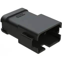 Plug, 12 pole, straight, 2 rows, black, AT04-12PA-MMBLK