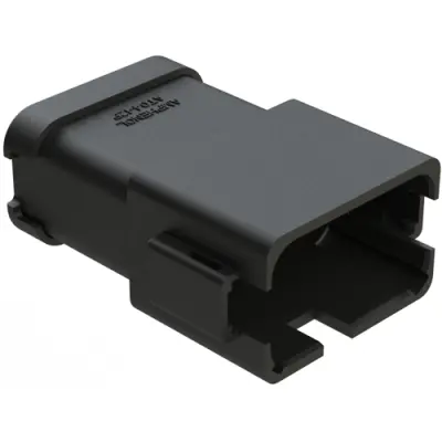Plug, 12 pole, straight, 2 rows, black, AT04-12PA-MMBLK - 1