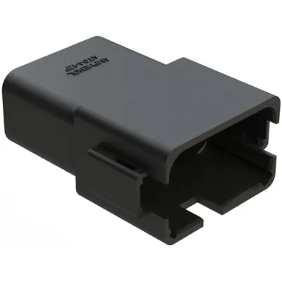 Plug, 12 pole, straight, 2 rows, black, AT04-12PA-RDBLK - 1