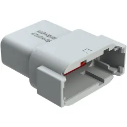 Plug, 12 pole, straight, 2 rows, gray, ATM04-12PA-RD01