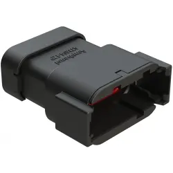 Plug, 12 pole, straight, 2 rows, black, ATM04-12PA-SF1BK