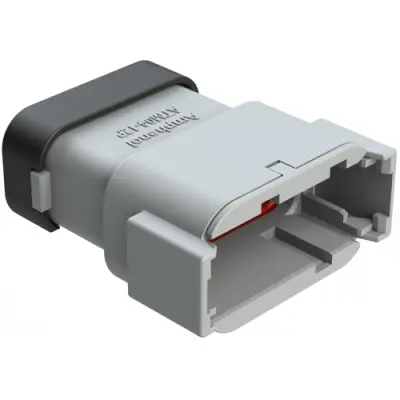 Plug, 12 pole, straight, 2 rows, gray, ATM04-12PA-SF1GY - 1