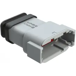 Plug, 12 pole, straight, 2 rows, gray, ATM04-12PA-SR1GY