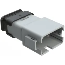 Plug, 12 pole, straight, 2 rows, gray, AT04-12PA-SR2GY