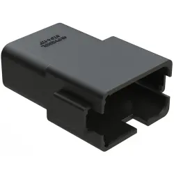 Plug, 12 pole, straight, 2 rows, black, AT04-12PB