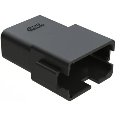 Plug, 12 pole, straight, 2 rows, black, AT04-12PB - 1