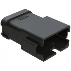 Plug, 12 pole, straight, 2 rows, black, AT04-12PB-MM01