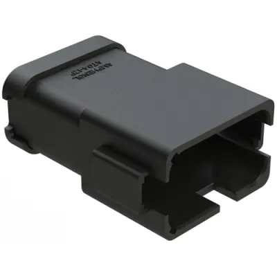 Plug, 12 pole, straight, 2 rows, black, AT04-12PB-MM01 - 1