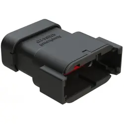 Plug, 12 pole, straight, 2 rows, black, ATM04-12PB-SF1BK