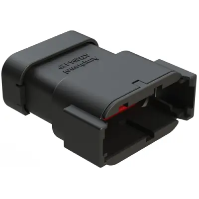 Plug, 12 pole, straight, 2 rows, black, ATM04-12PB-SF1BK - 1