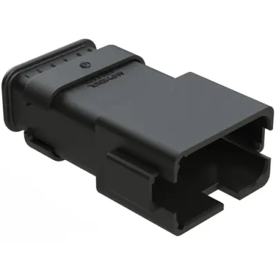 Plug, 12 pole, straight, 2 rows, black, AT04-12PB-SR2BK - 1