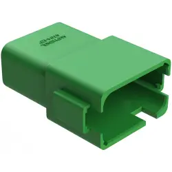 Plug, 12 pole, straight, 2 rows, green, AT04-12PC