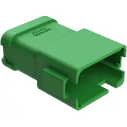 Plug, 12 pole, straight, 2 rows, green, AT04-12PC-MM01