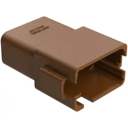 Plug, 12 pole, straight, 2 rows, brown, AT04-12PD