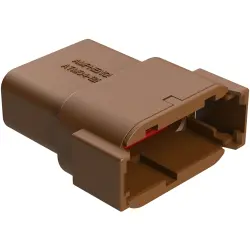 Plug, 12 pole, straight, 2 rows, brown, ATM04-12PD