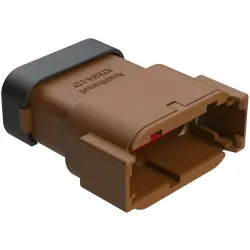 Plug, 12 pole, straight, 2 rows, brown, ATM04-12PD-SF1BN