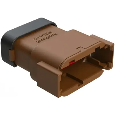Plug, 12 pole, straight, 2 rows, brown, ATM04-12PD-SF1BN - 1