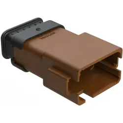Plug, 12 pole, straight, 2 rows, brown, AT04-12PD-SR2BR