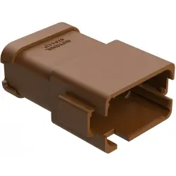 Plug, 12 pole, straight, 2 rows, brown, AT04-12PD-MM01