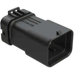 Plug, 26 pole, straight, 4 rows, black, ATS04-26PB