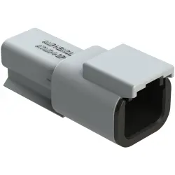 Plug, 2 pole, straight, 1 row, gray, ATM04-2P