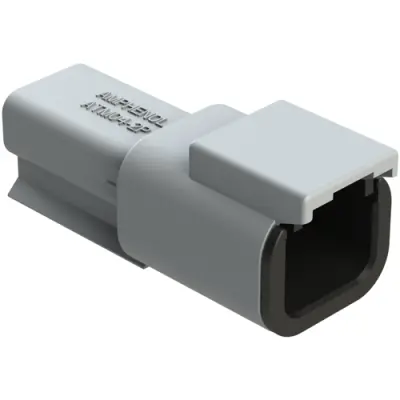 Plug, 2 pole, straight, 1 row, gray, ATM04-2P - 1