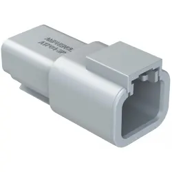 Plug, 2 pole, straight, 1 row, gray, ATP04-2P