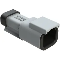Plug, 2 pole, straight, 1 row, gray, ATM04-2P-EC01