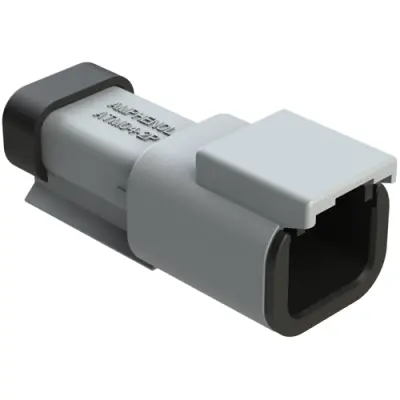 Plug, 2 pole, straight, 1 row, gray, ATM04-2P-EC01 - 1