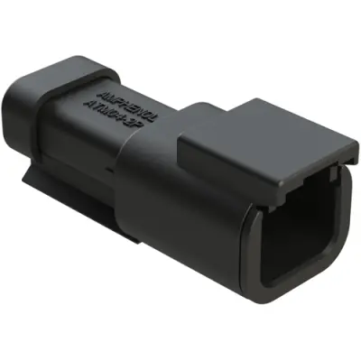 Plug, 2 pole, straight, 1 row, black, ATM04-2P-EC01BK - 1