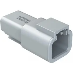 Plug, 2 pole, straight, 1 row, gray, ATP04-2P-RD01