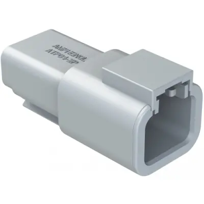 Plug, 2 pole, straight, 1 row, gray, ATP04-2P-RD01 - 1