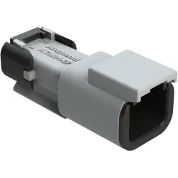 Plug, 2 pole, straight, 1 row, gray, ATM04-2P-SF01