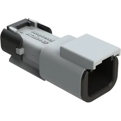 Plug, 2 pole, straight, 1 row, gray, ATM04-2P-SF01 - 1